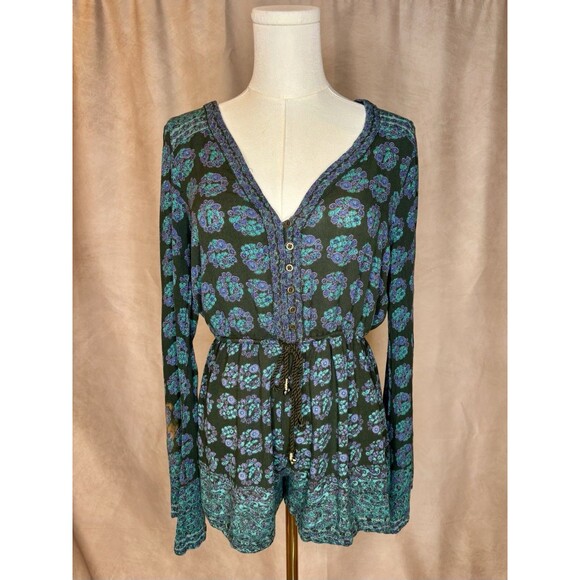 Ecote Pants - Ecote Boho Festival Romper Fairycore Whimsigoth Rayon Size M
